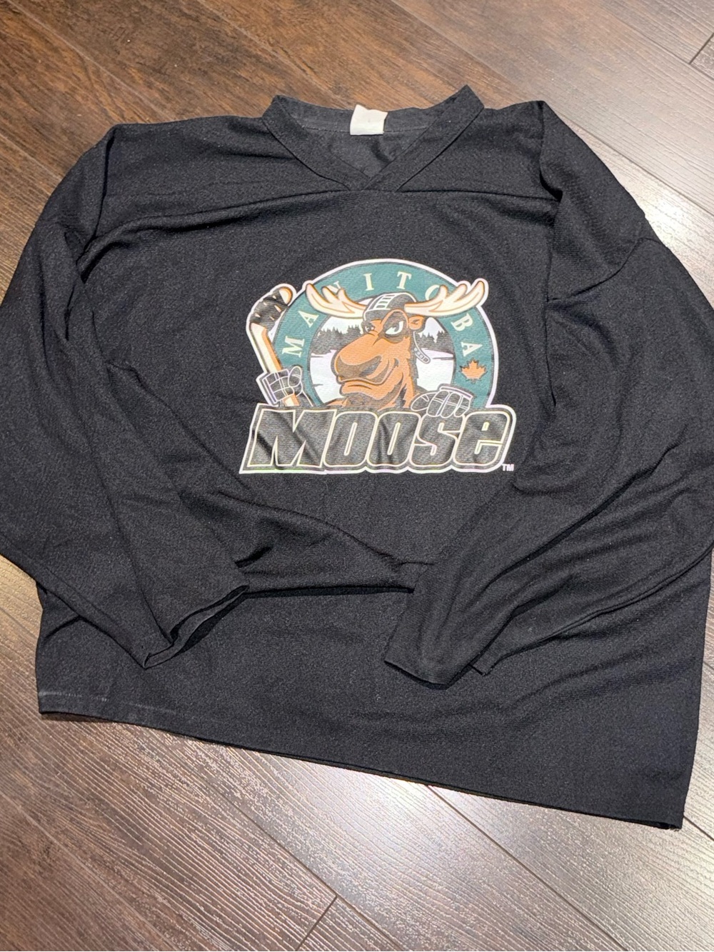 Vintage Manitoba Moose Practice Hockey Jersey Mens Size XL Black